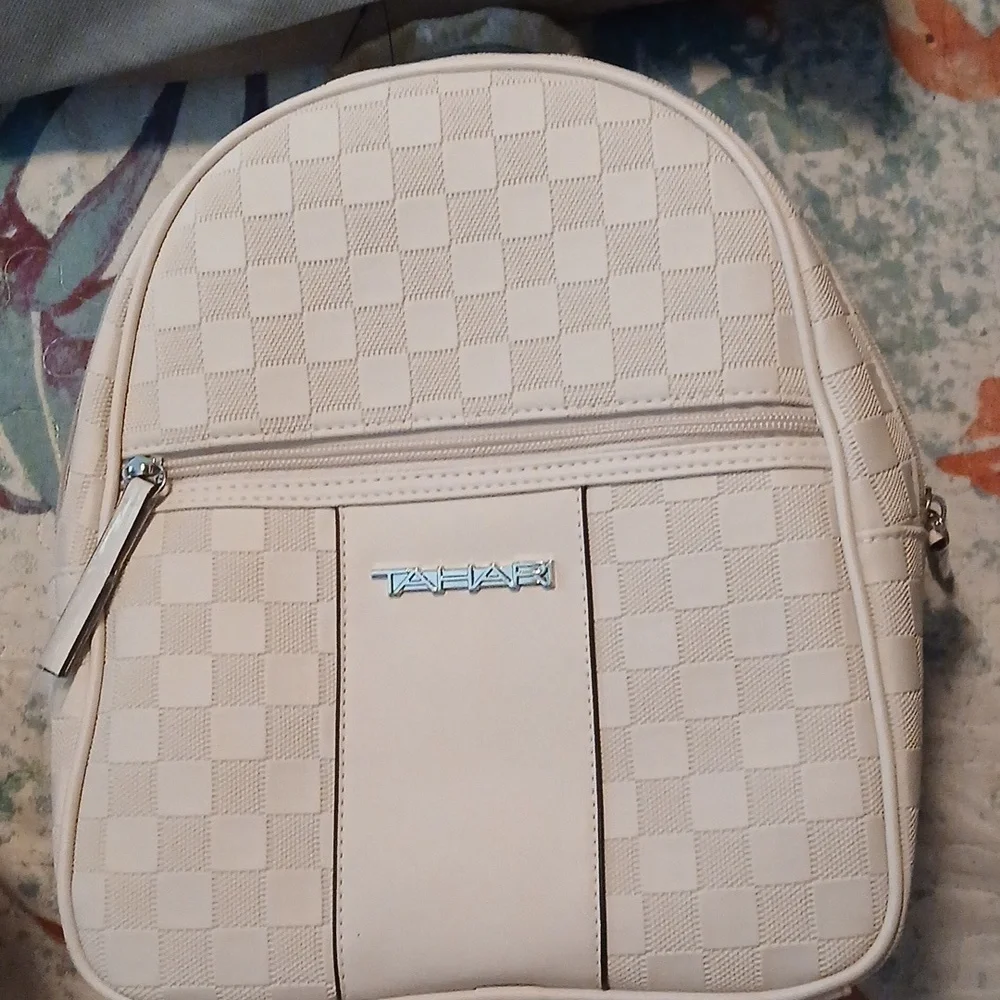 NWT Tahari Cream Backpack Structured Design